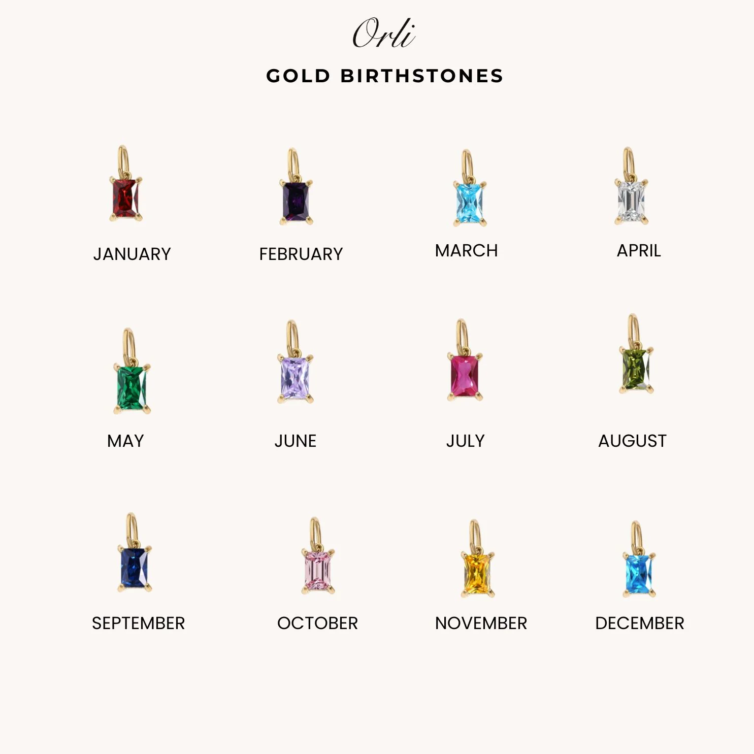 Birthstone Huggie Hoops in Gold - Image 3