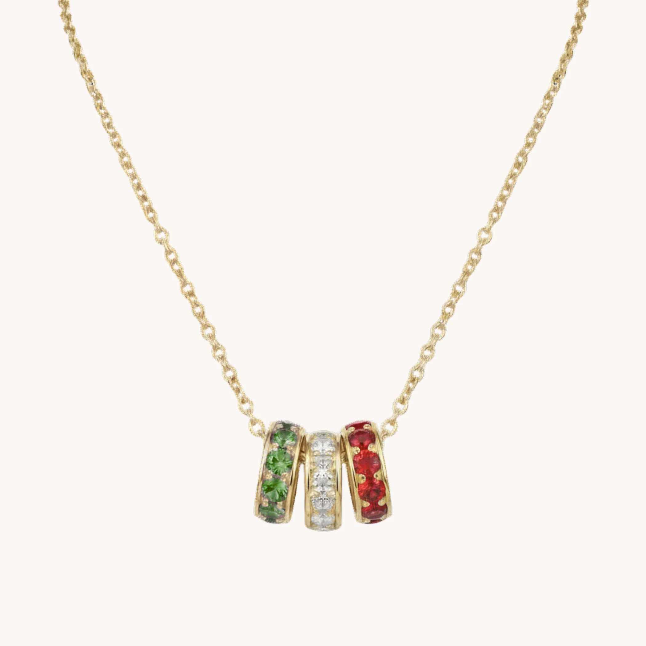 Birthstone Glider Necklace in Gold - Image 6