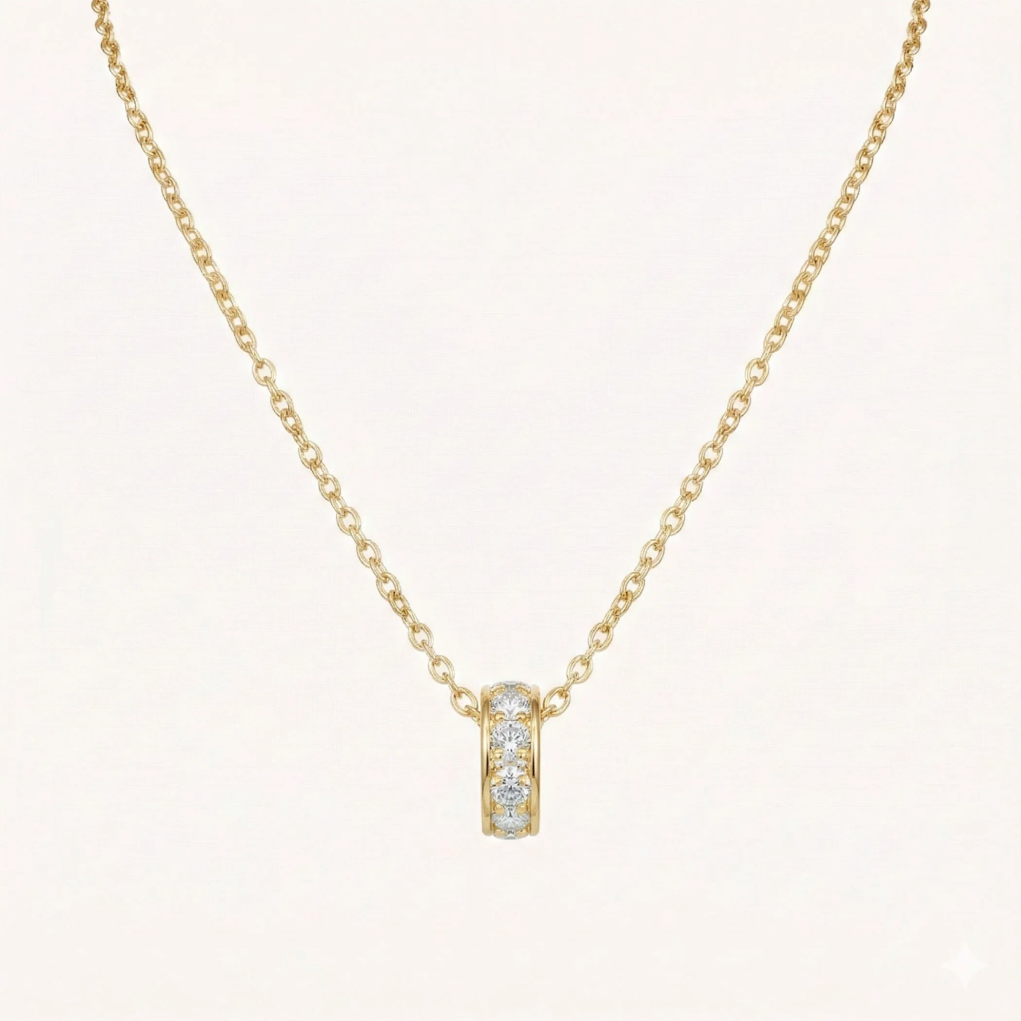Birthstone Glider Necklace in Gold - Image 7