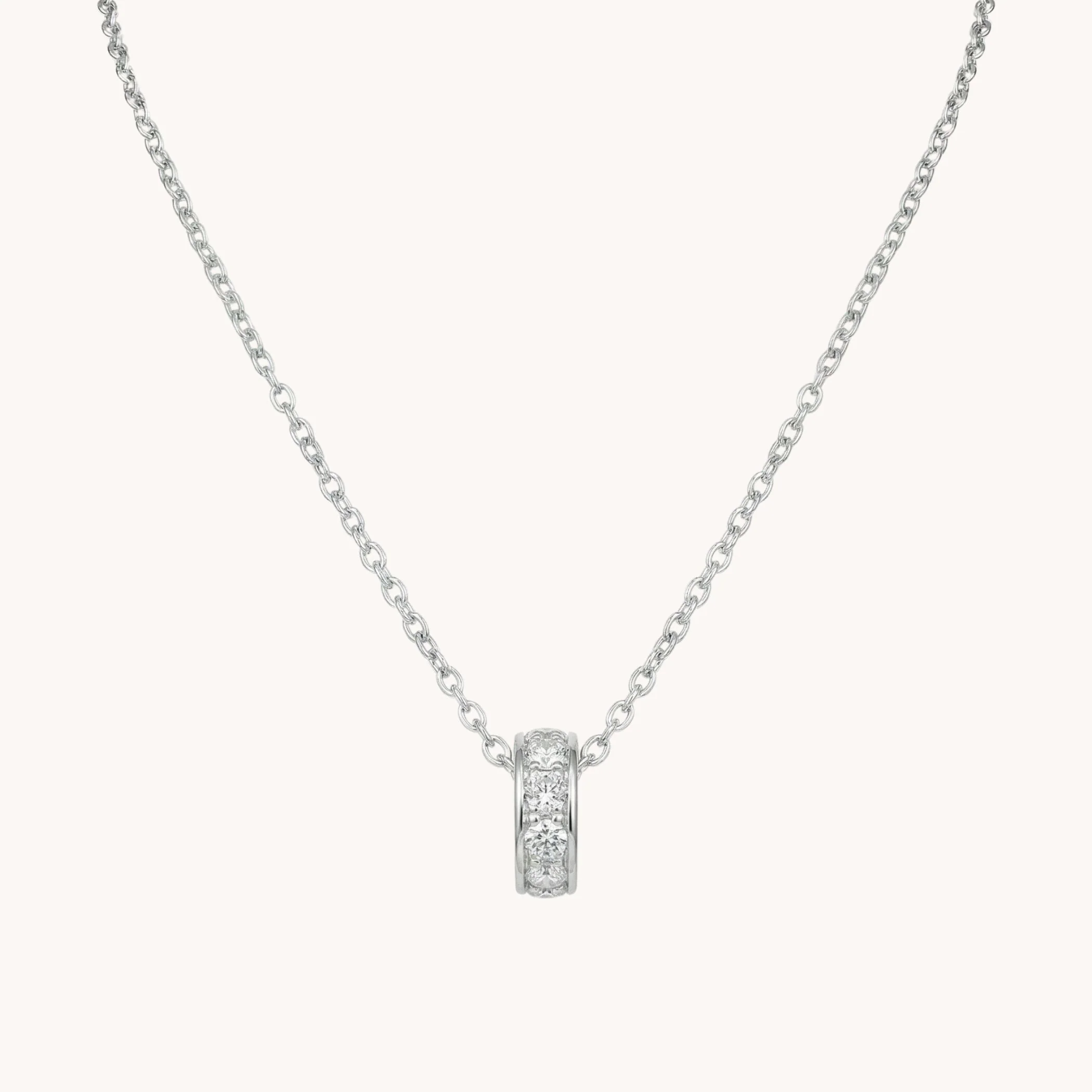 Birthstone Glider Necklace in Silver - Image 5