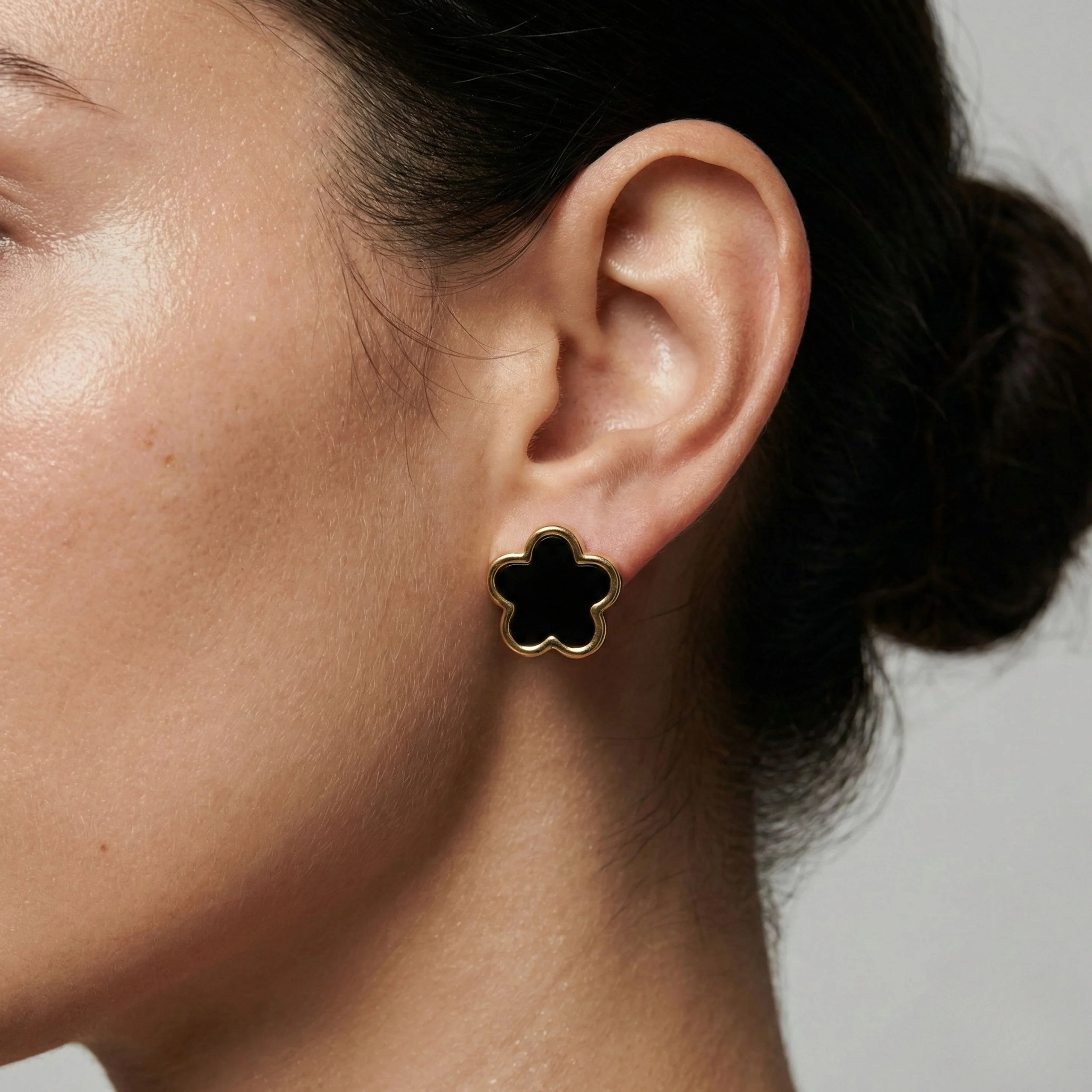 Black Clover Studs, Gold - Image 2