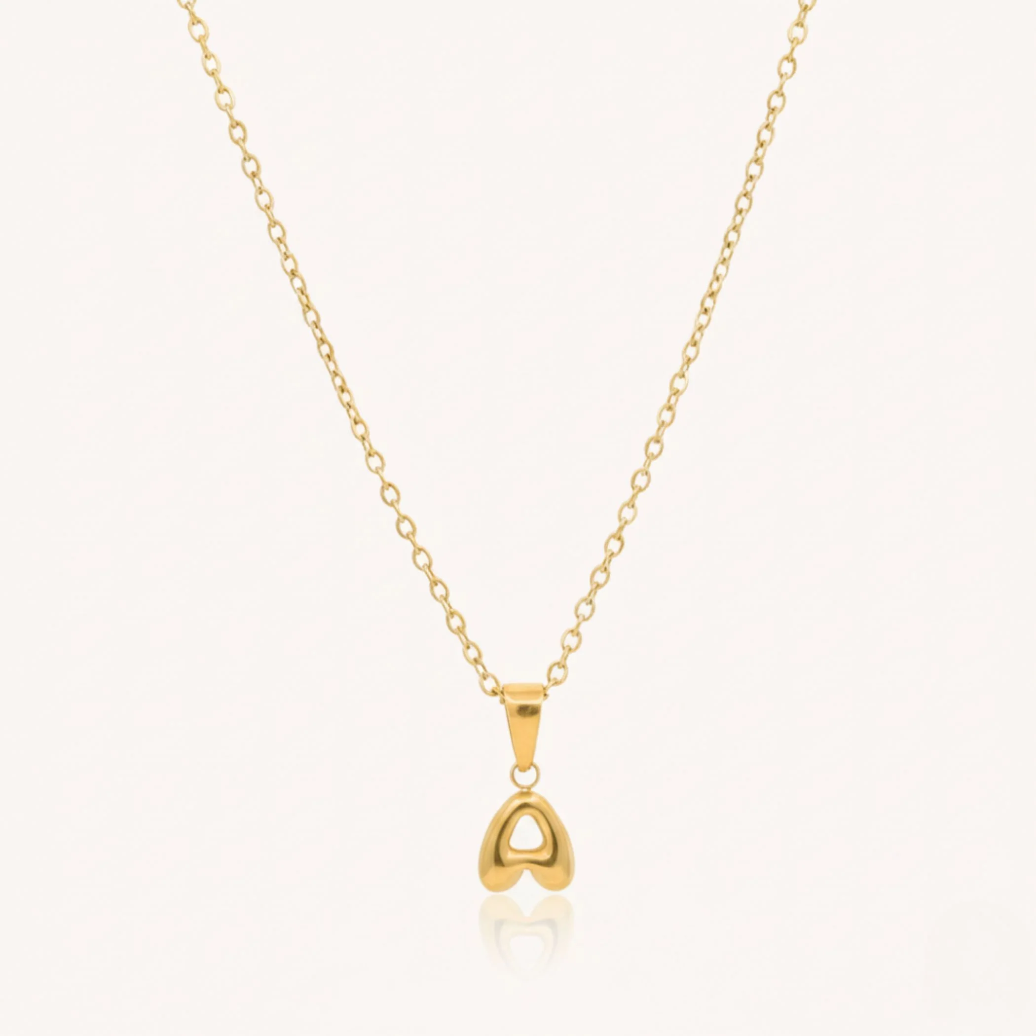 Bubble Initial Necklace in Gold - Image 2