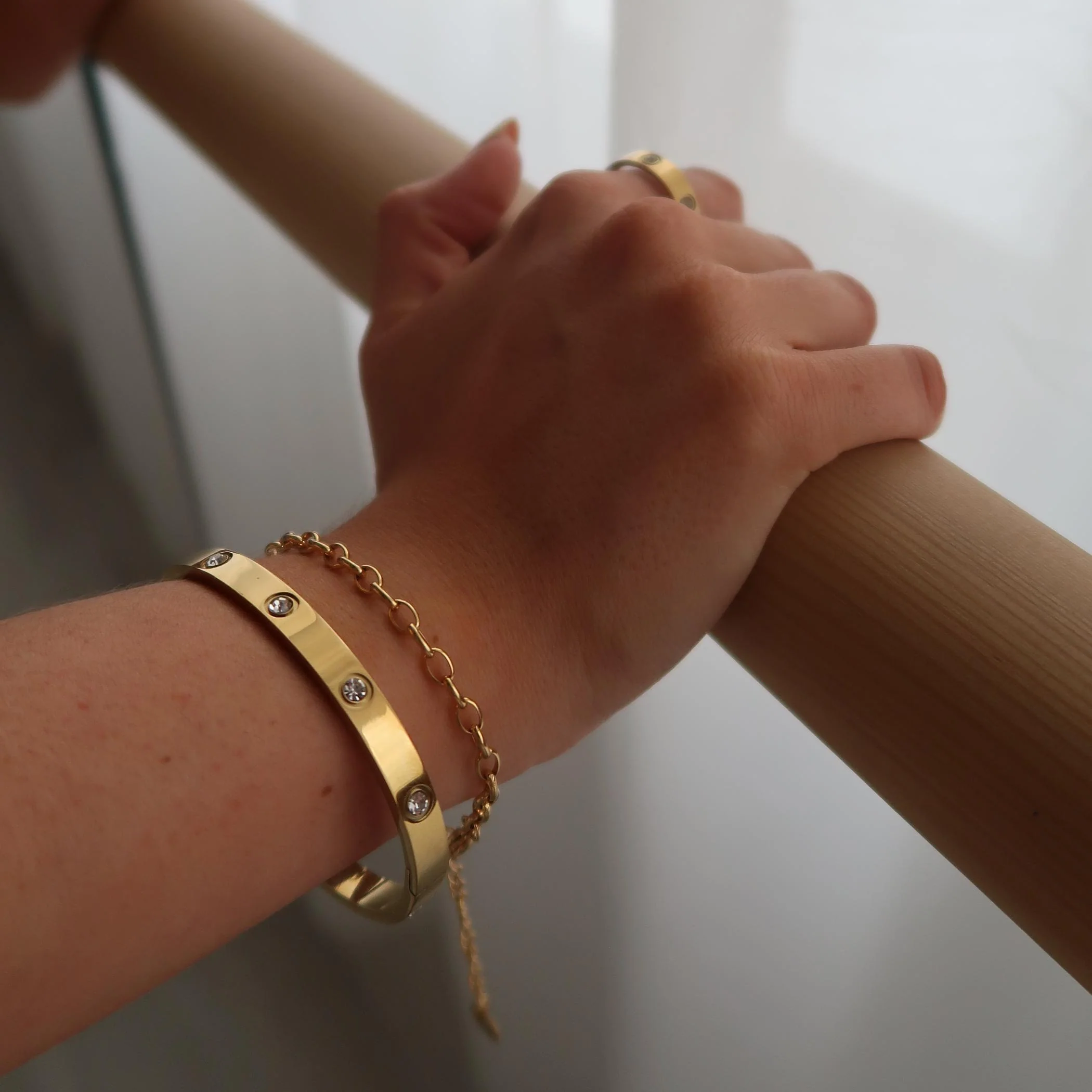 Cali Crystal Bangle in Gold - Image 3