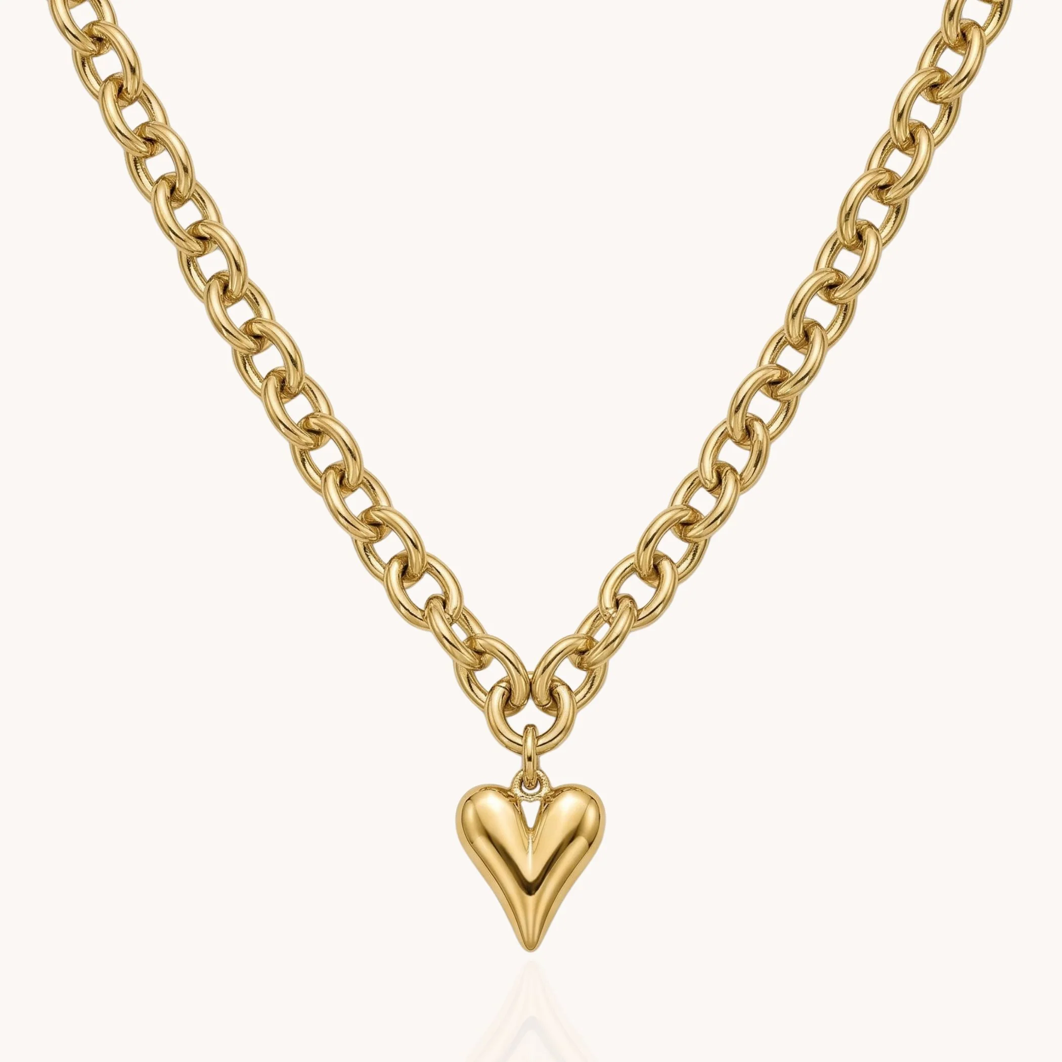 Celine Heart Chunky Necklace in Gold