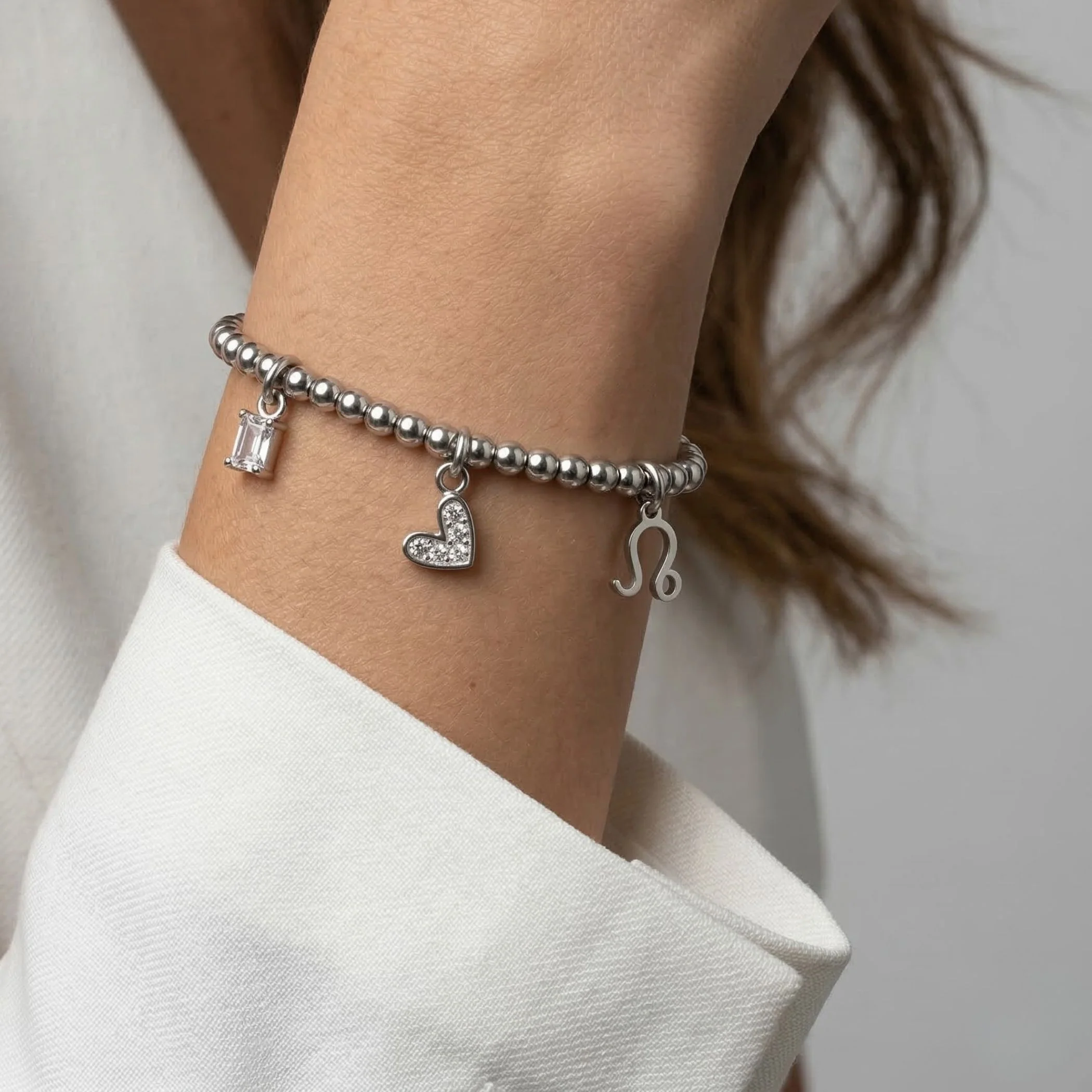 Charm Builder™ Beaded Bracelet in Silver - Image 2