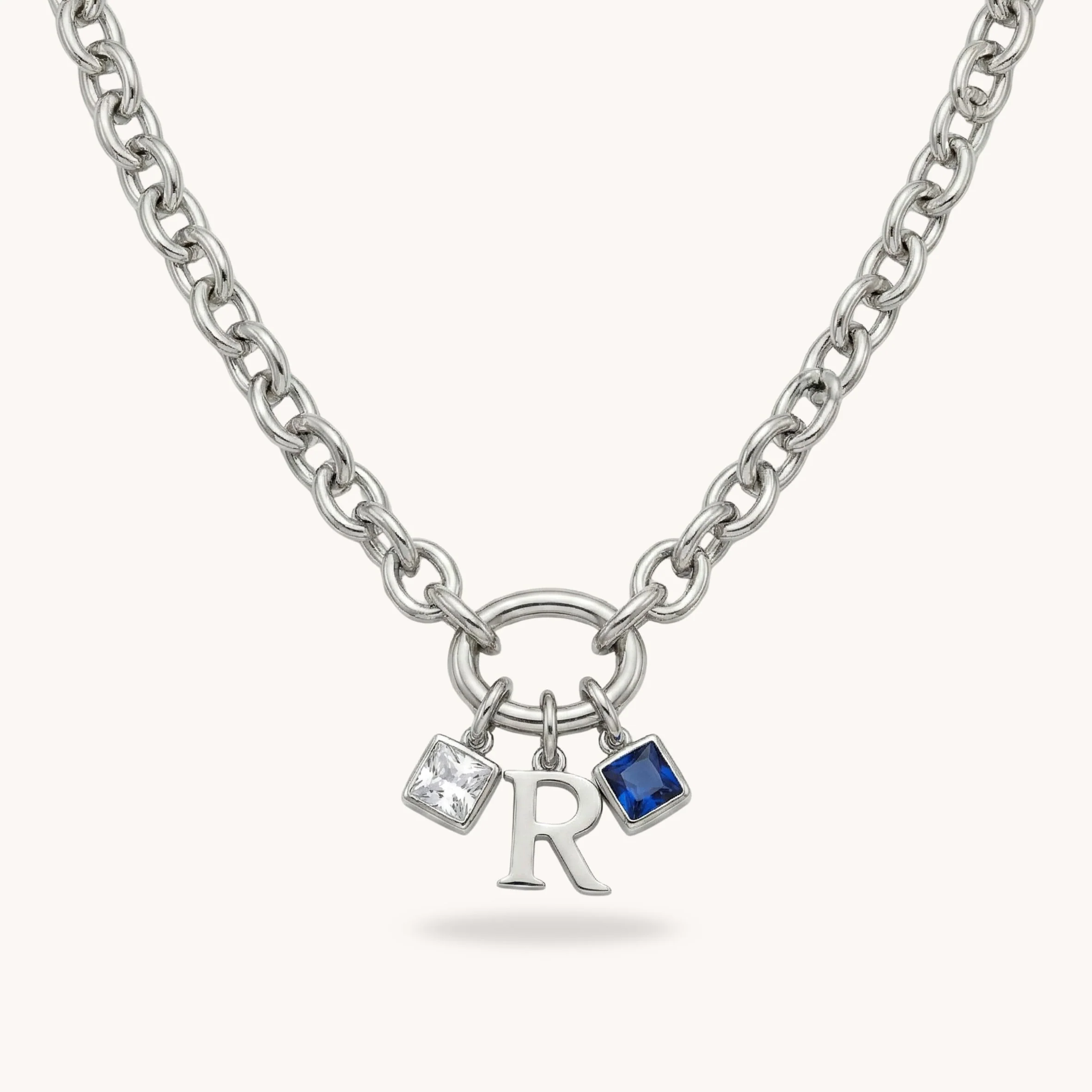 Charm Builder™ Chunky Chain Clasp Necklace, Silver - Image 2