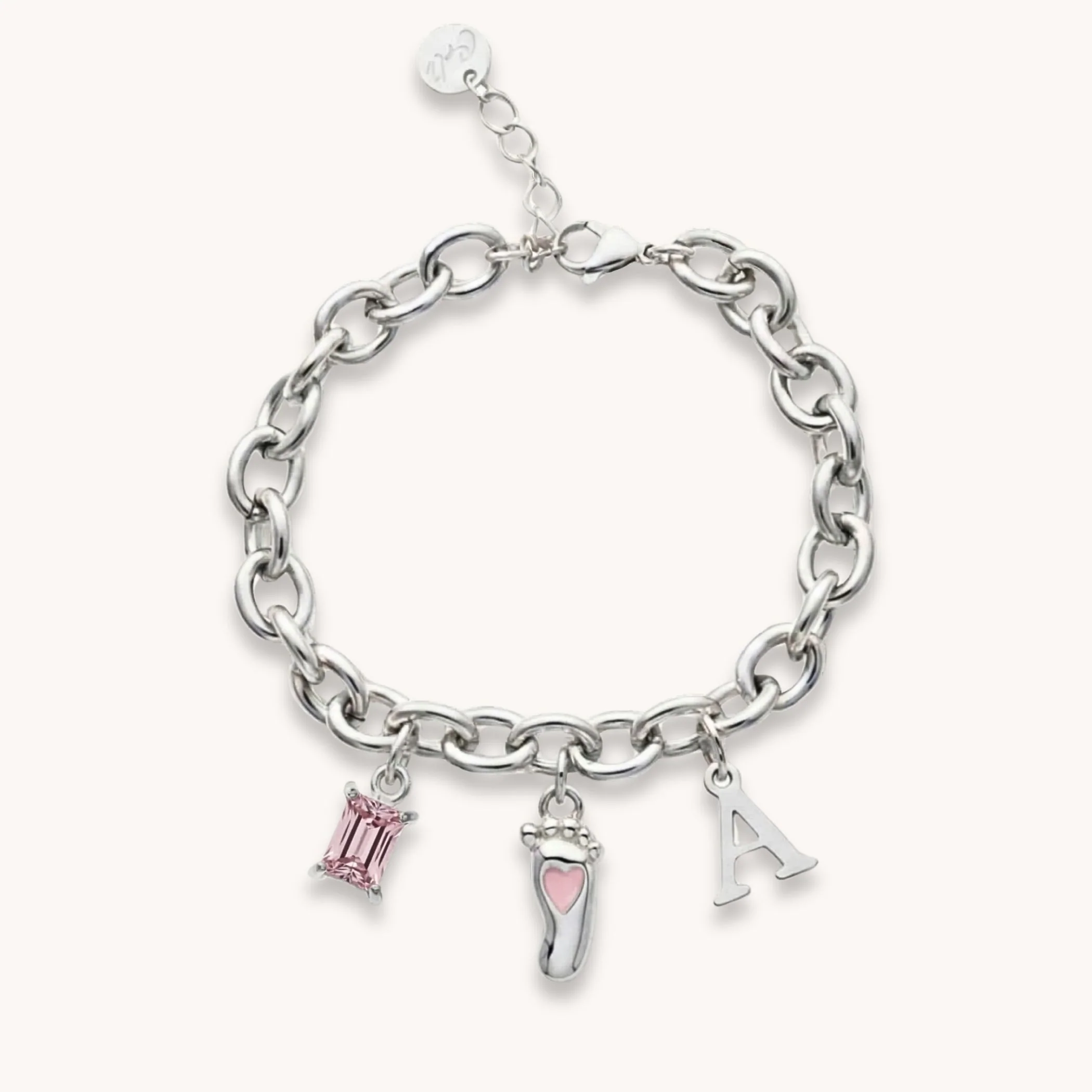 Charm Builder™ Chunky Oval Chain Bracelet, Silver - Image 2