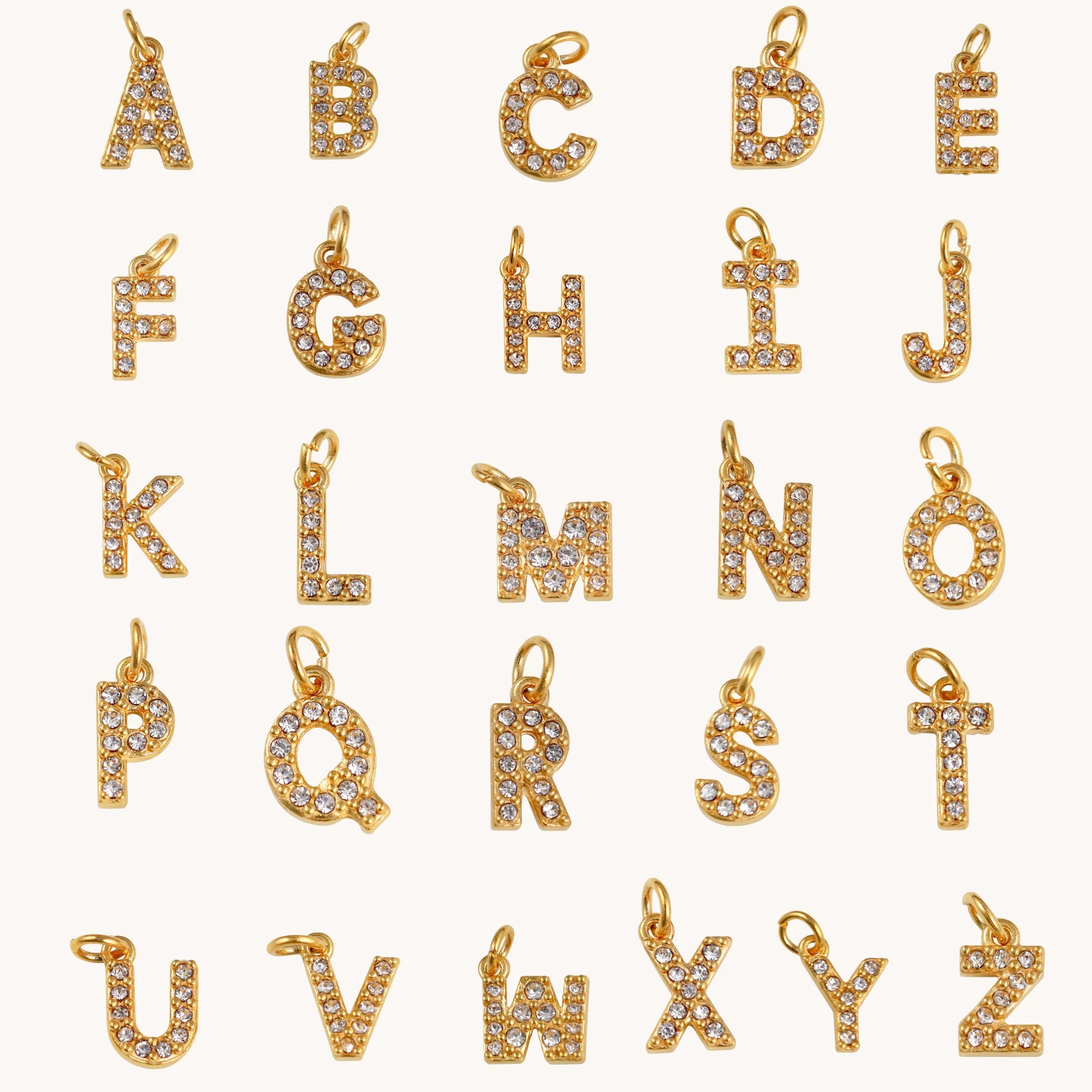 Charm Builder™ Paperclip Chain Crystal Initial Name Necklace, Gold - Image 3