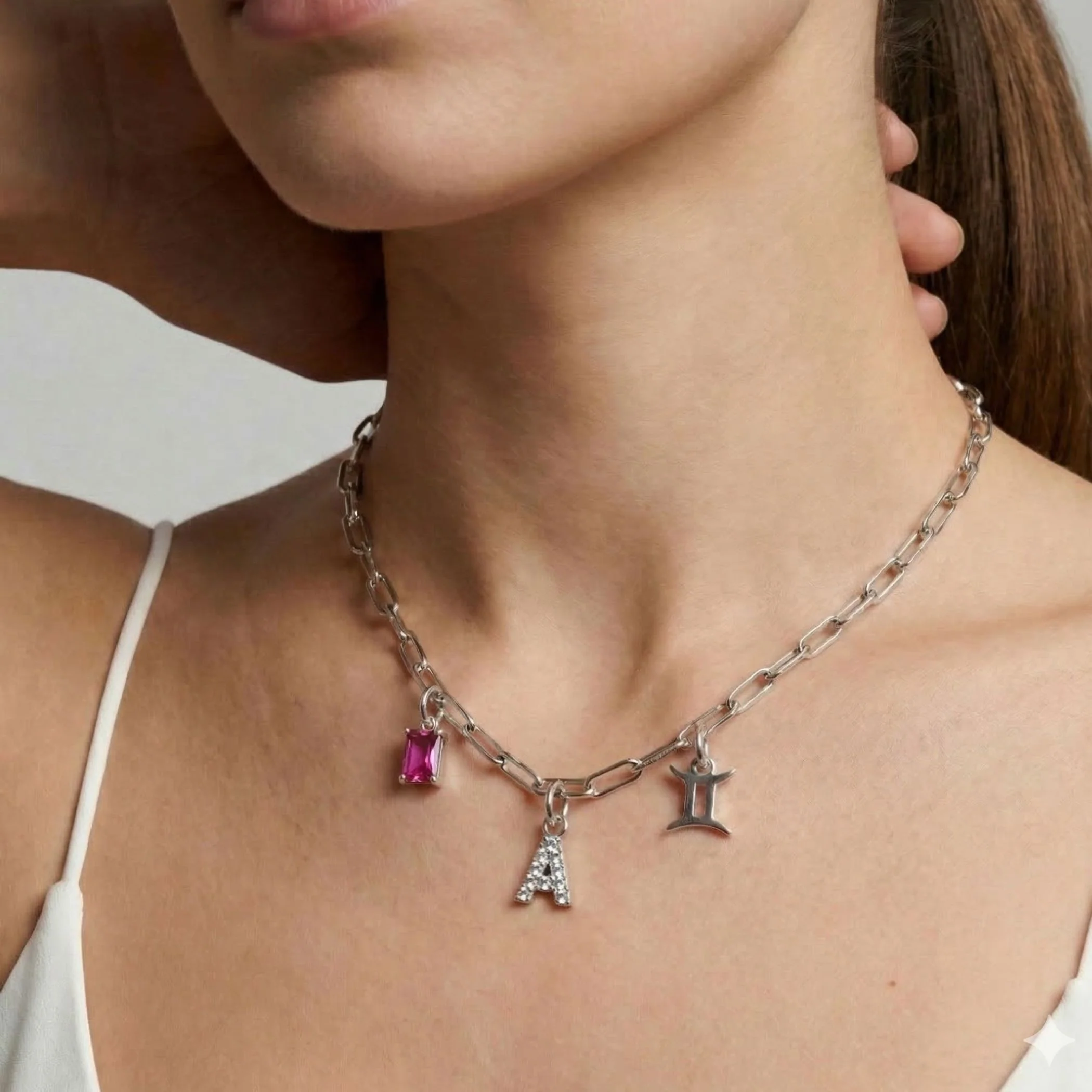 Charm Builder™ Paperclip Chain Necklace, Silver