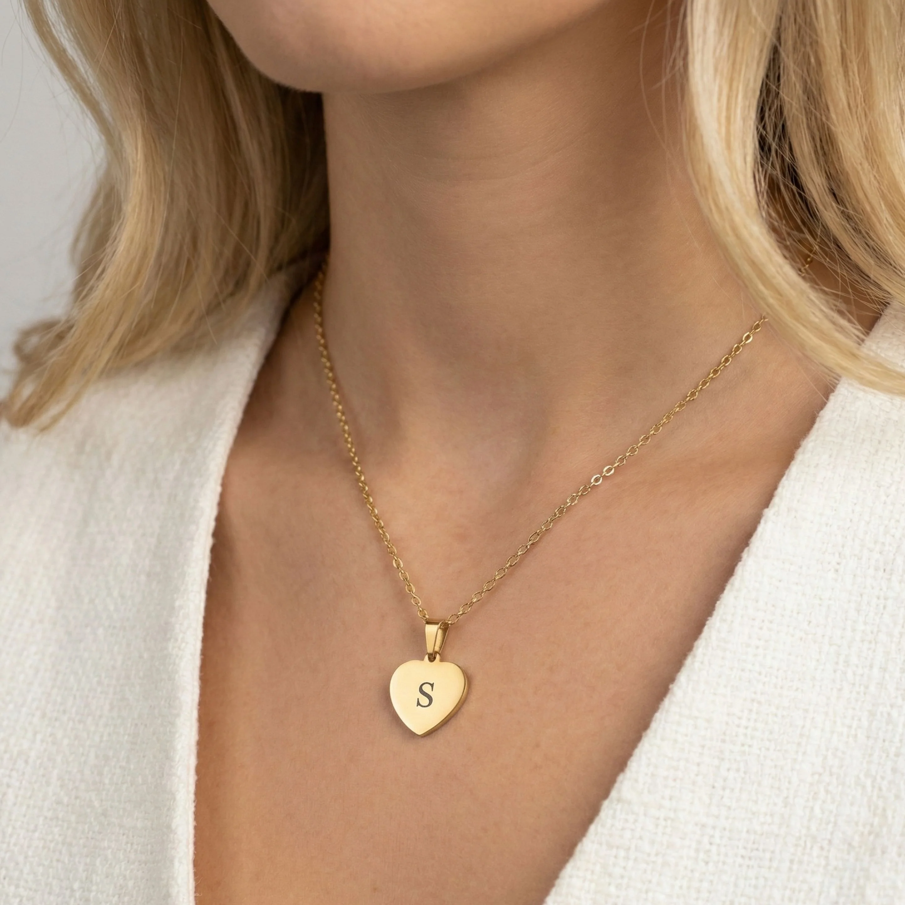 Classic Engravable Heart Necklace in Gold