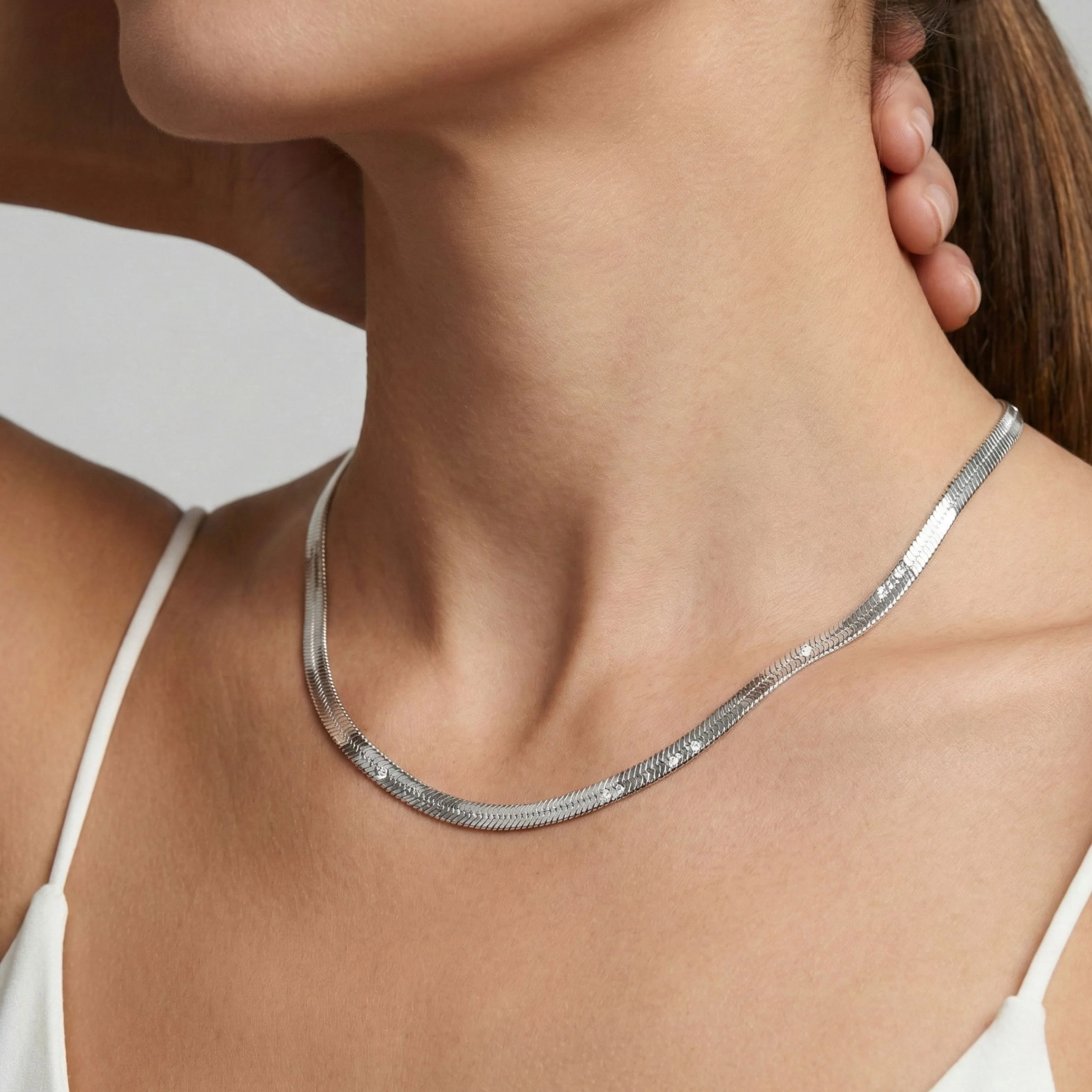 Dillion Snake Chain Necklace, Silver