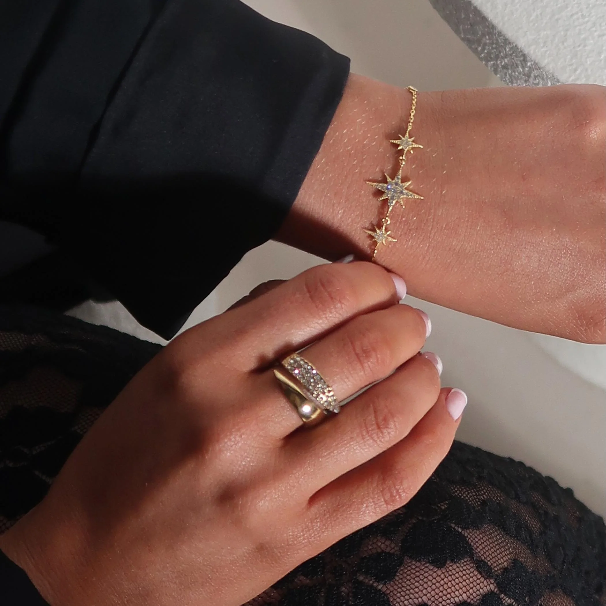 Elsie Crystal Wrap Ring, Gold - Image 4