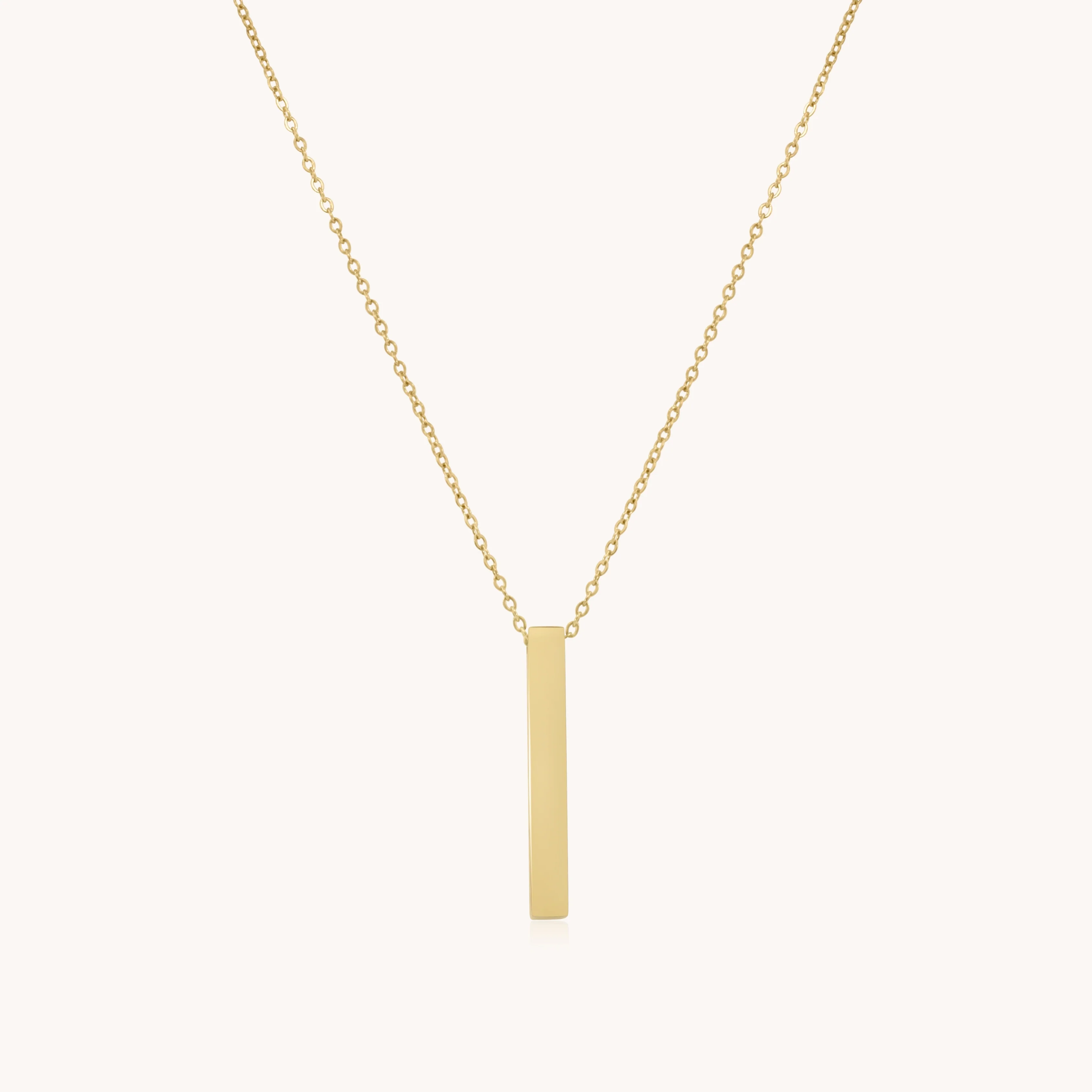 Engravable Bar Necklace in Gold - Image 5