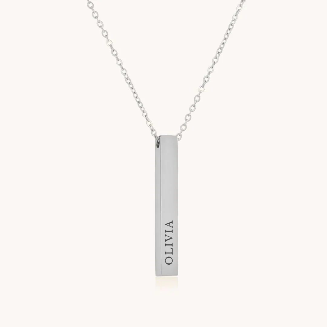 Engravable Bar Necklace in Silver