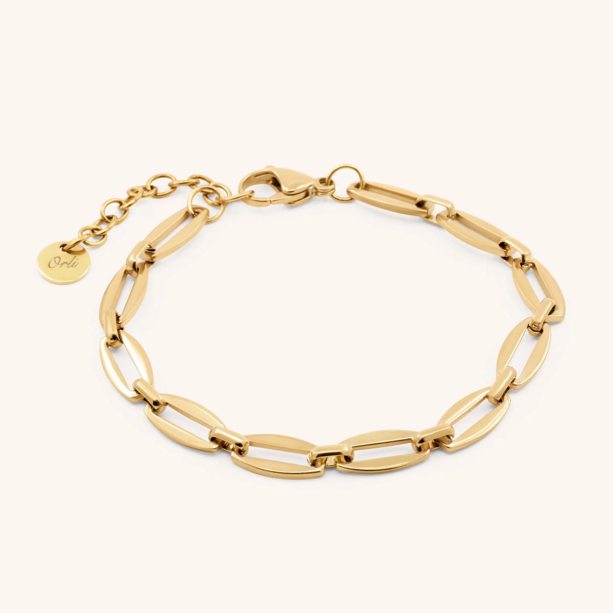 Long Link Chain Bracelet in Gold
