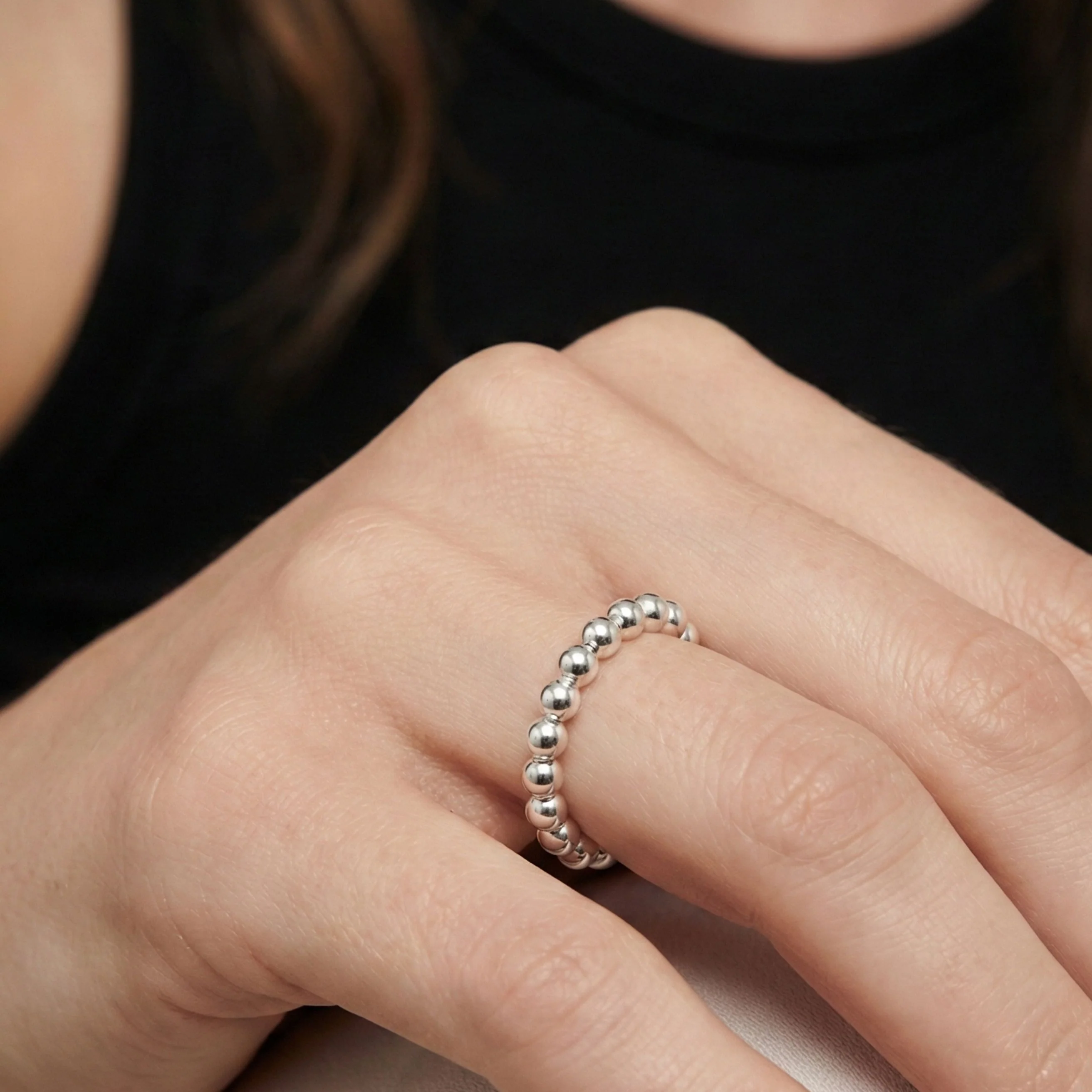 Sterling Silver Beads Ring - Image 2