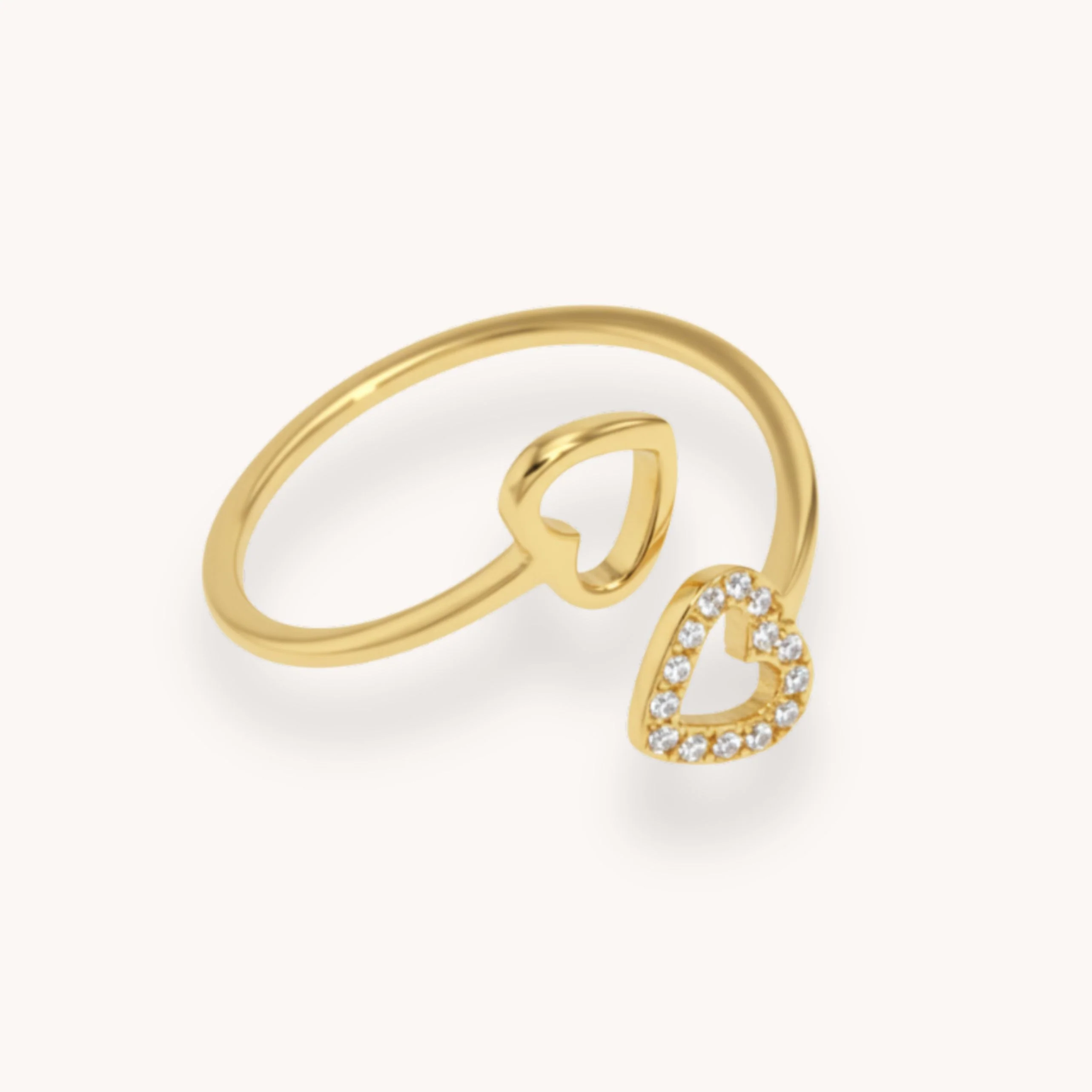 Halo Heart Ring, Gold - Image 2