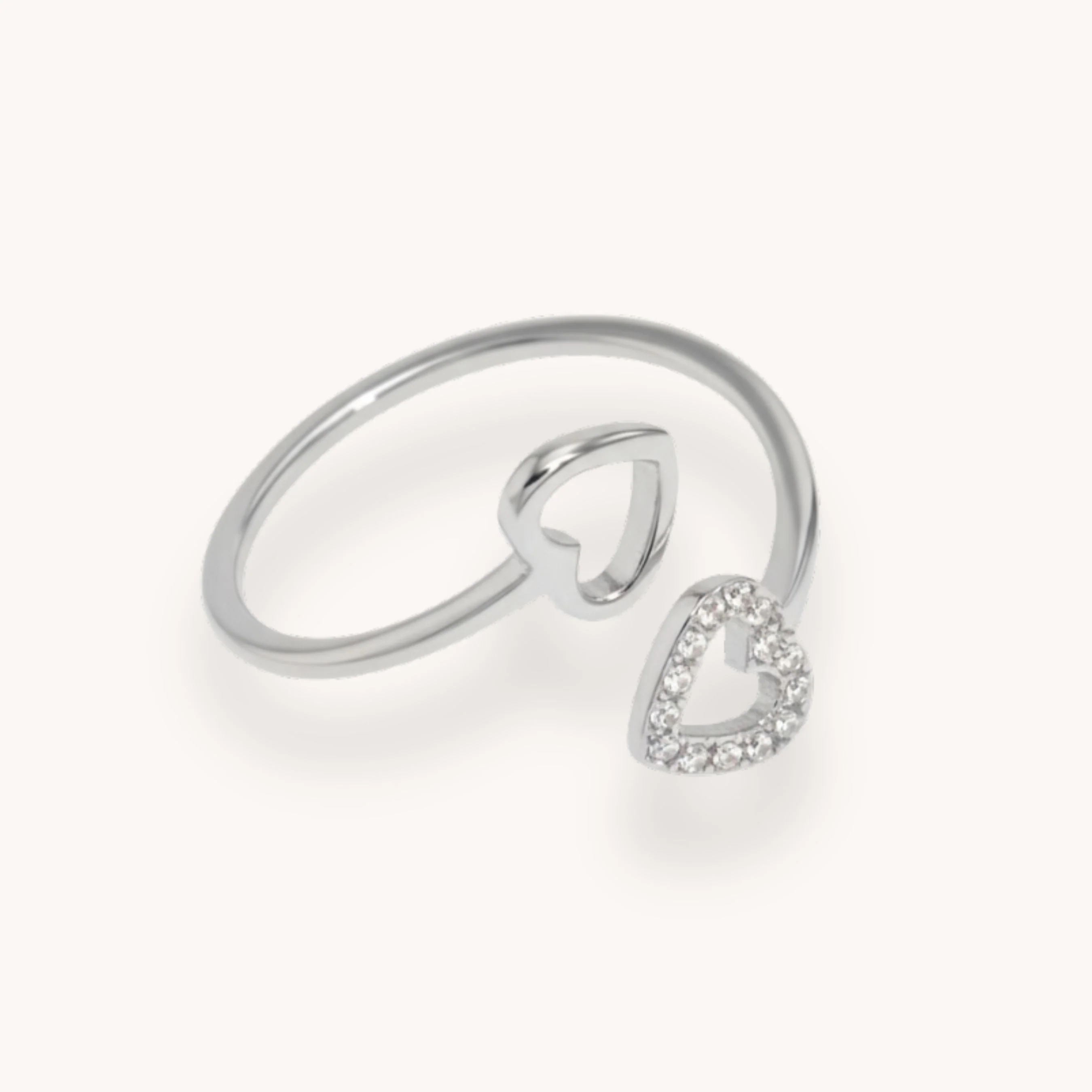 Halo Heart Ring, Silver - Image 2
