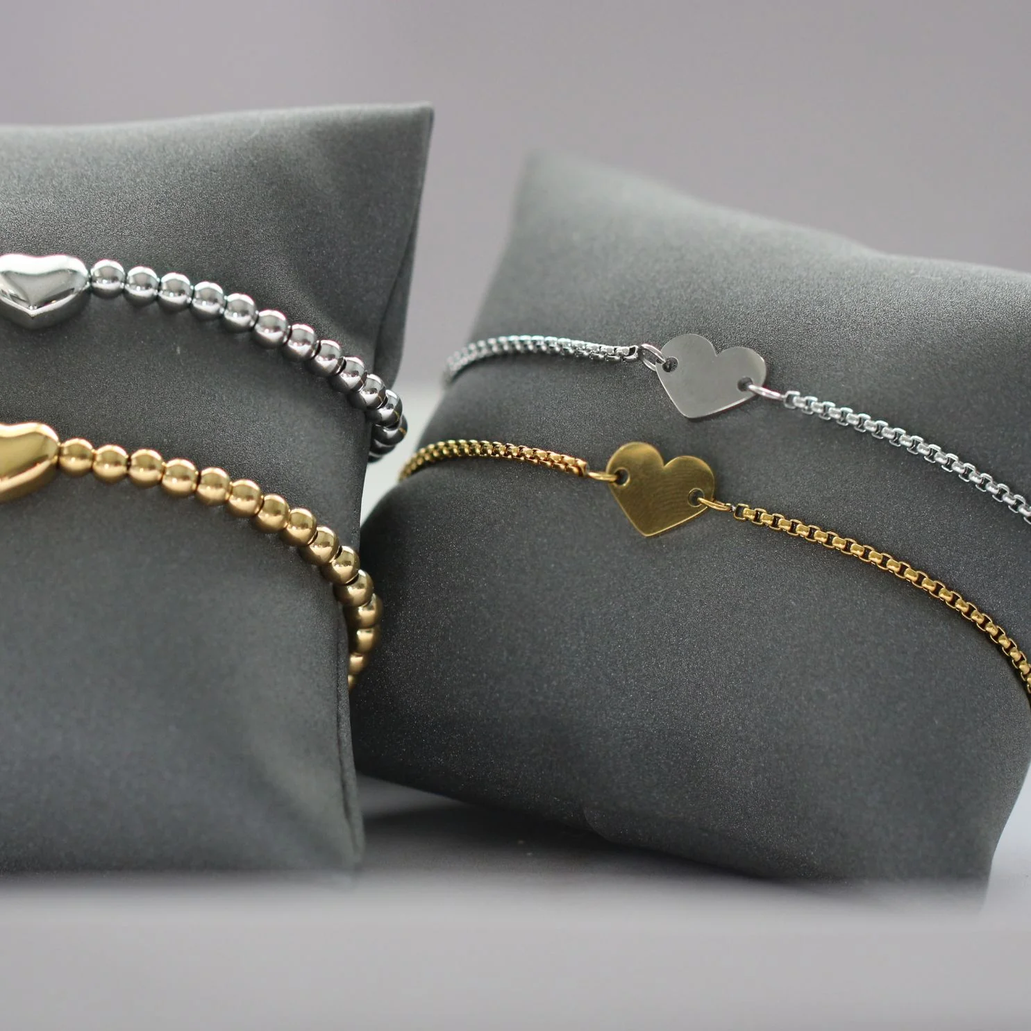 Engravable Heart Slider Bracelet in Silver - Image 4