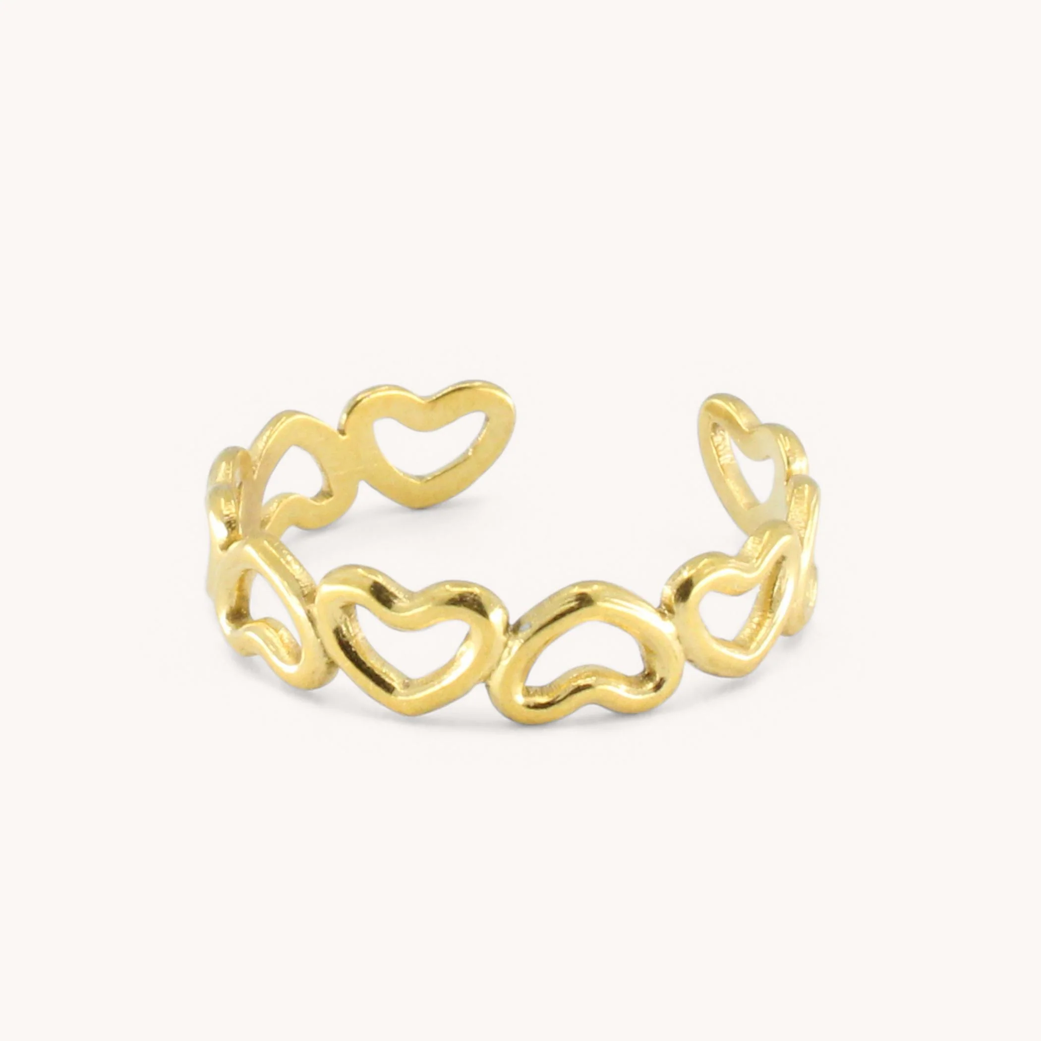 Linked Heart Ring, Gold - Image 2