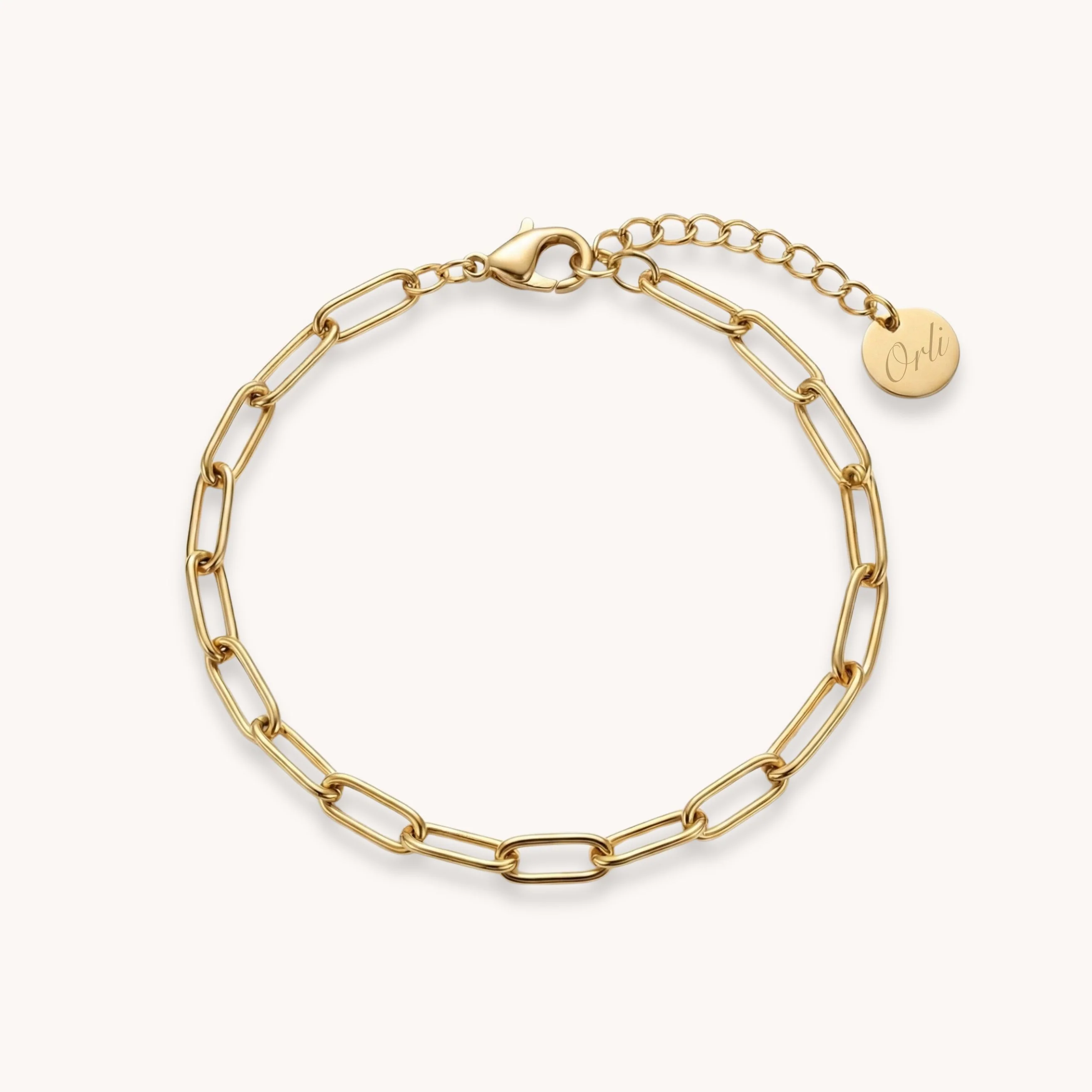 Paperclip Chain Bracelet in Gold