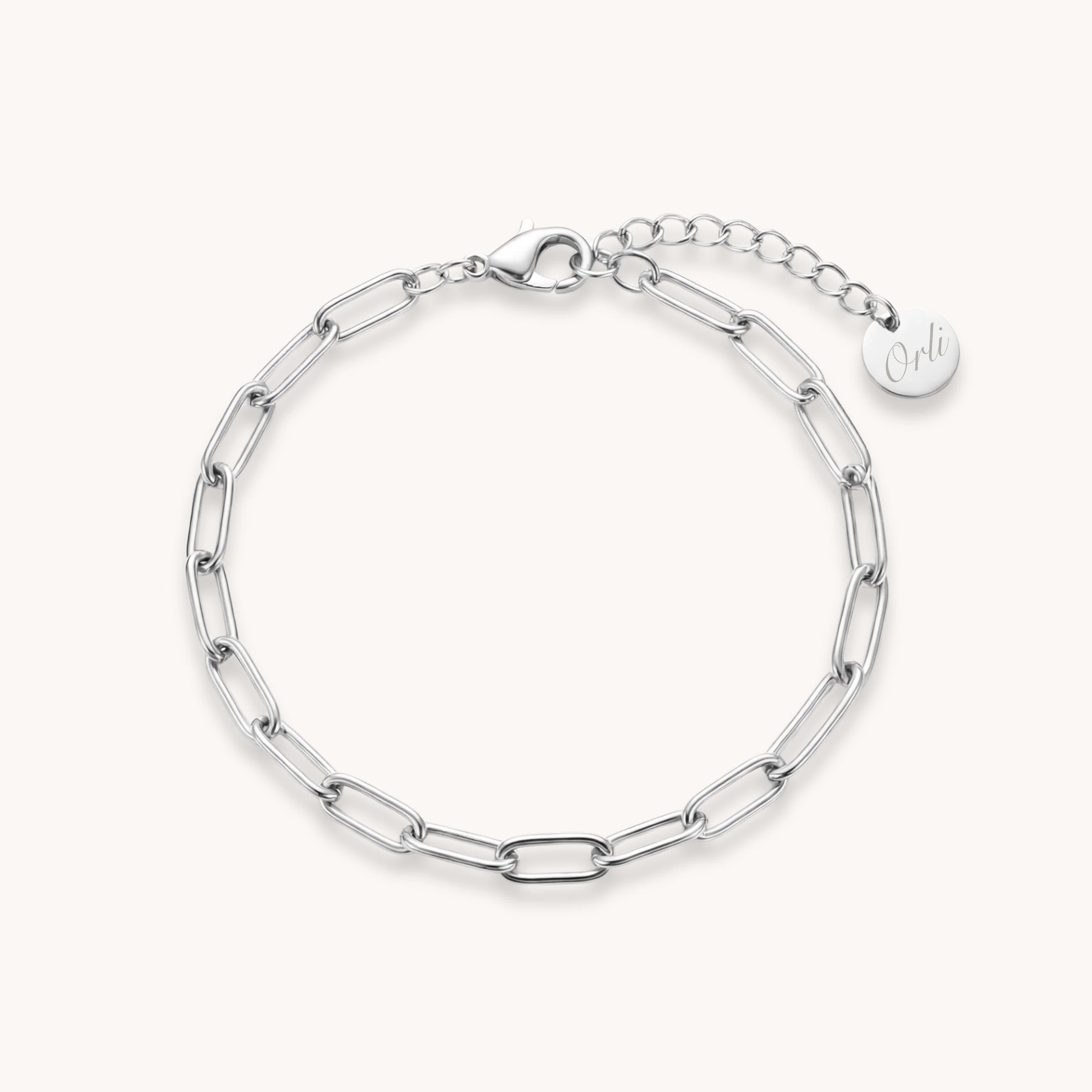 Paperclip Chain Bracelet in Silver