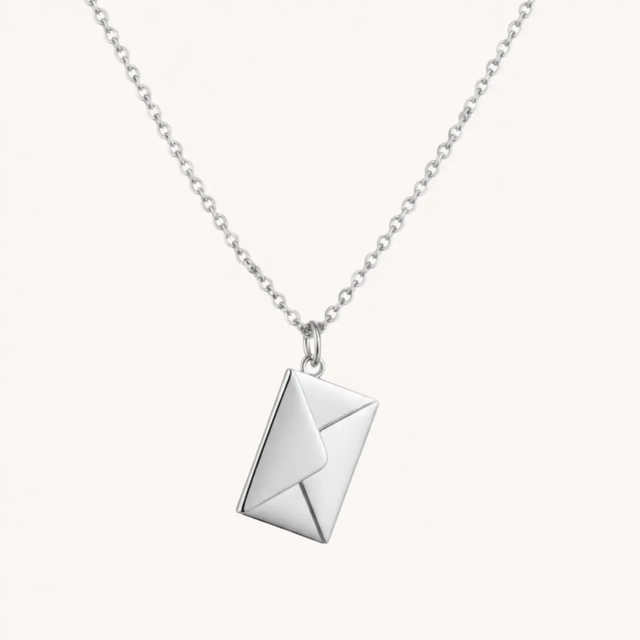 Personalised Envelope Necklace in Silver - Image 4