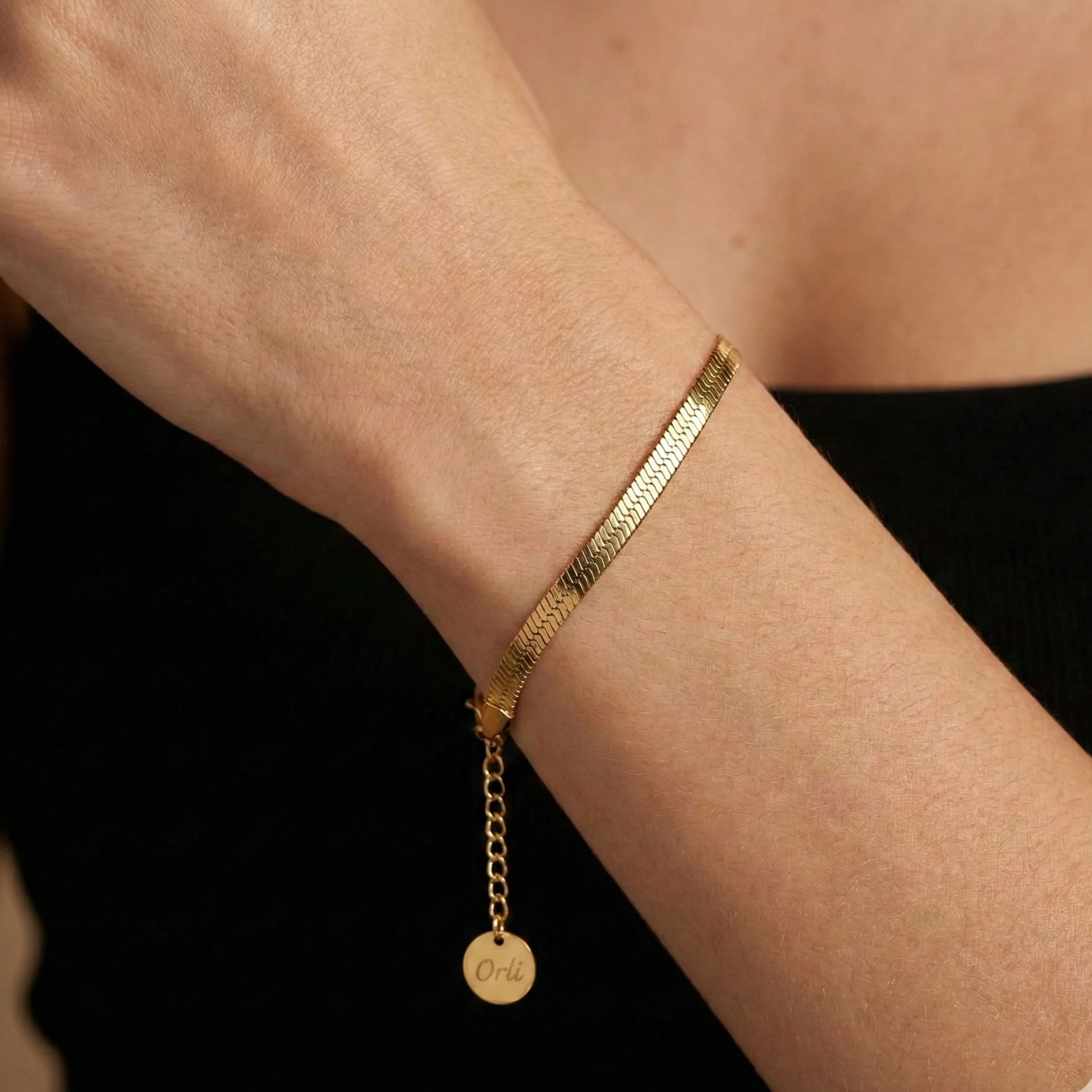 Dillion Snake Chain Bracelet in Gold - Image 2