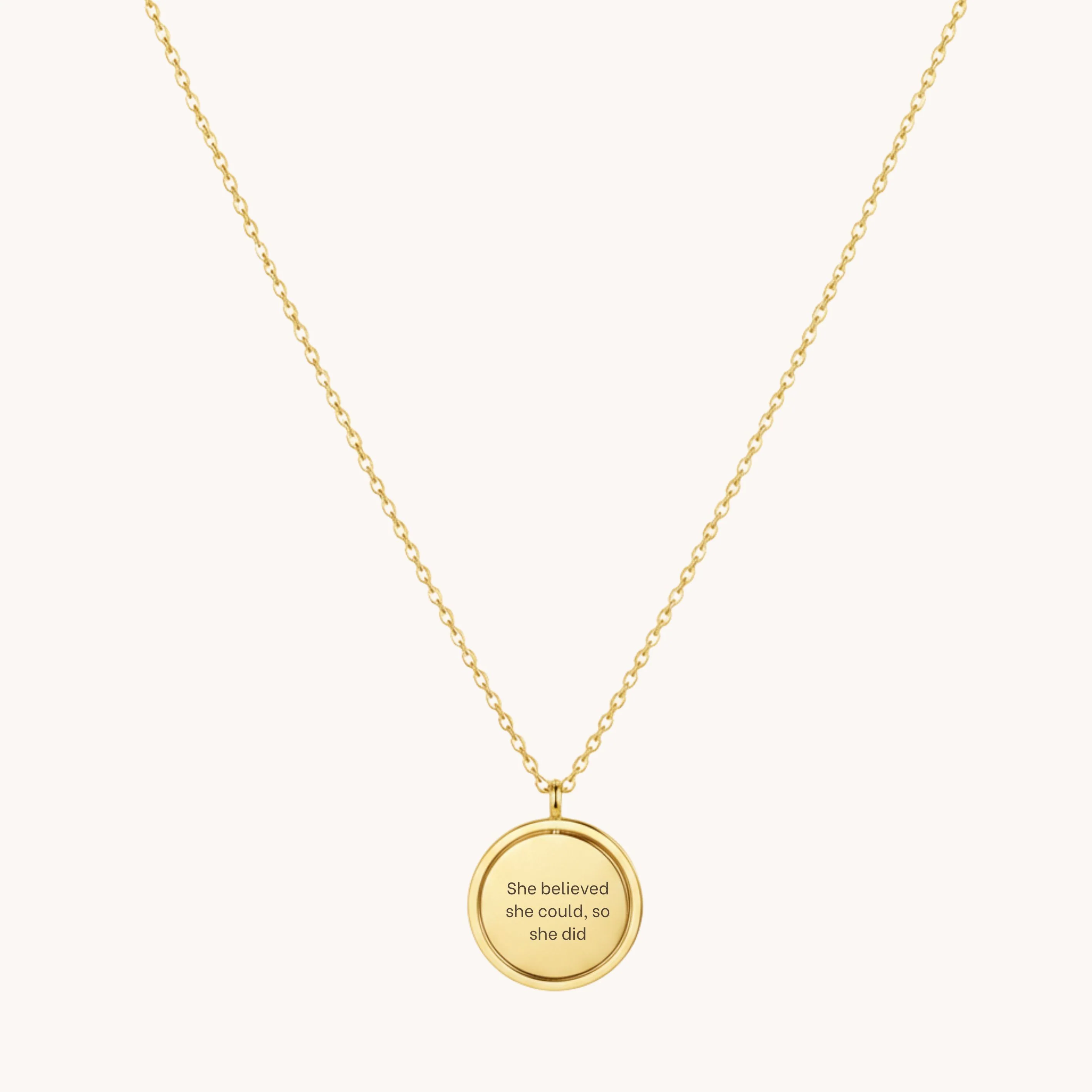 Spinning Disc Engravable Necklace in Gold - Image 2