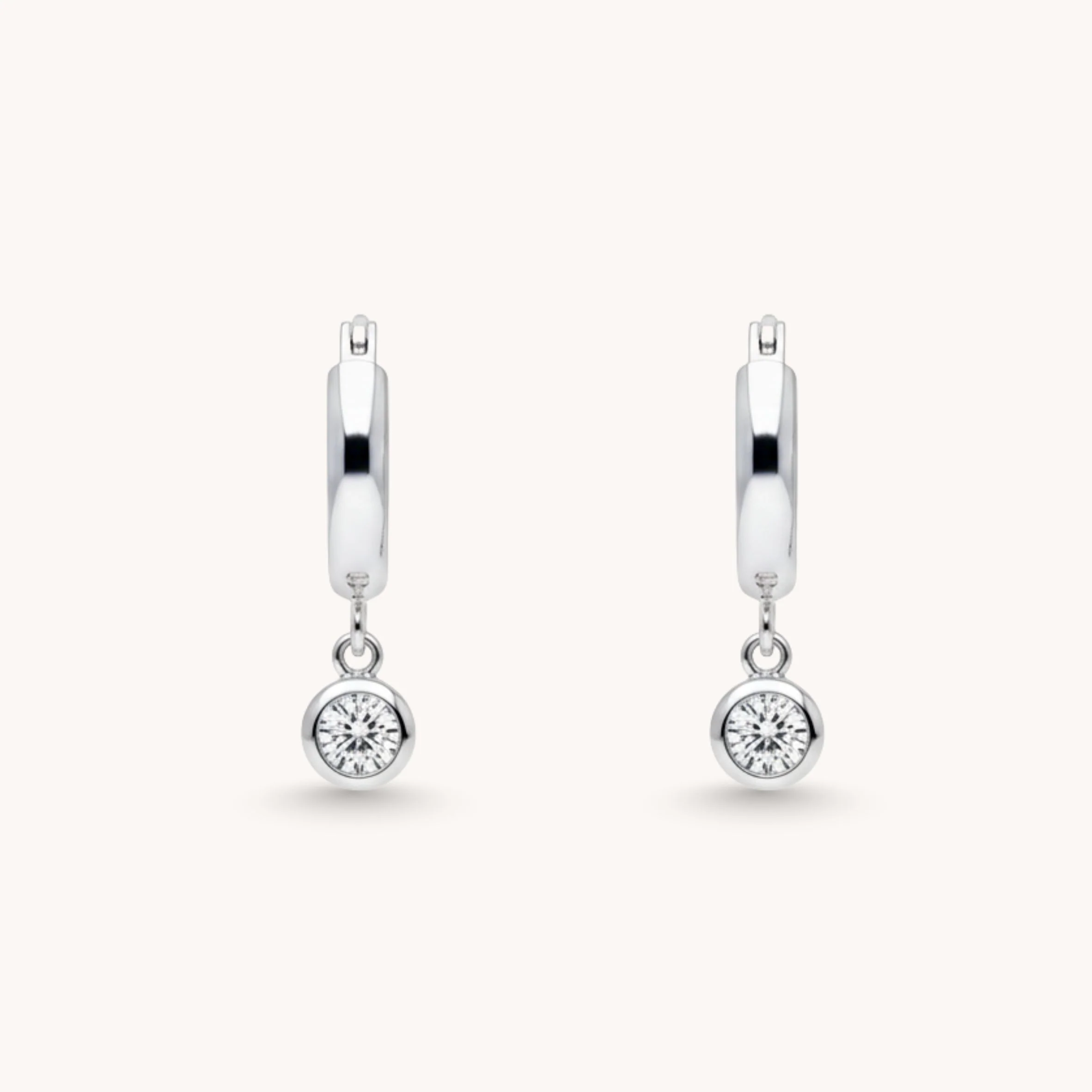 Sterling Silver Personalised Birthstone Huggie Hoops - Image 2