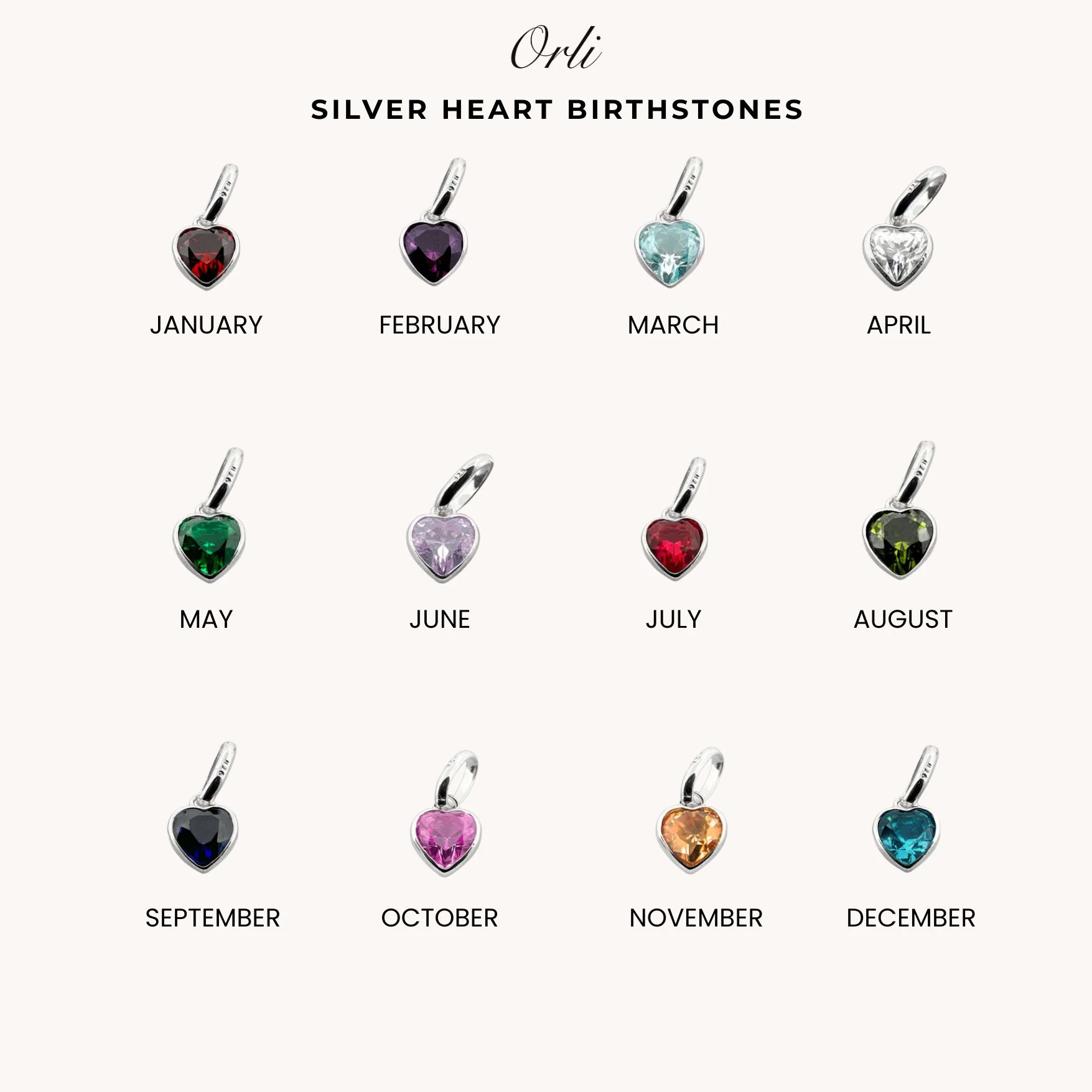 Sterling Silver Liv Birthstone Heart Anklet - Image 4