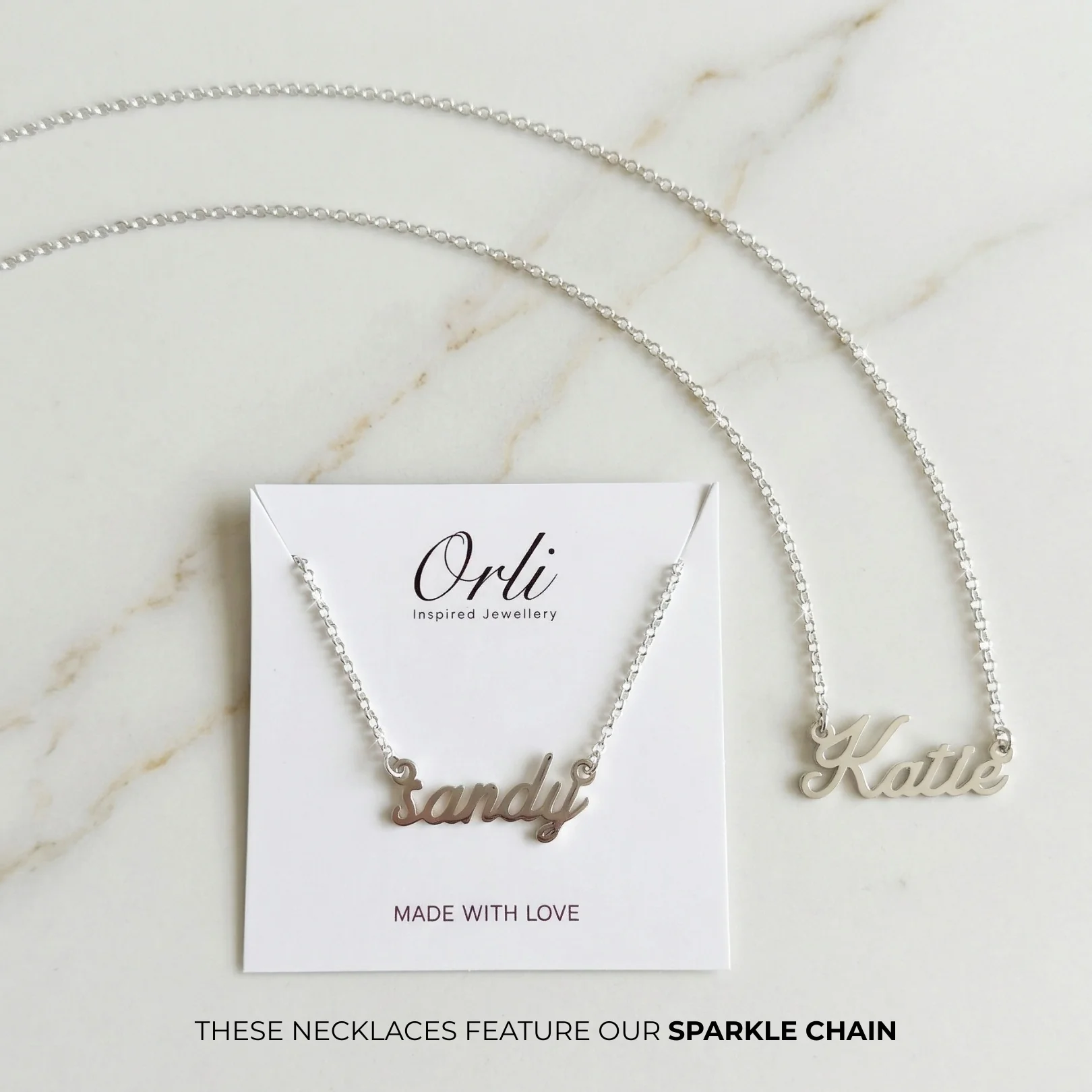 Sterling Silver Signature Name Necklace - Image 3