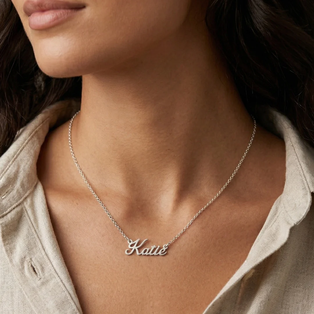 Sterling Silver Signature Name Necklace - Image 4