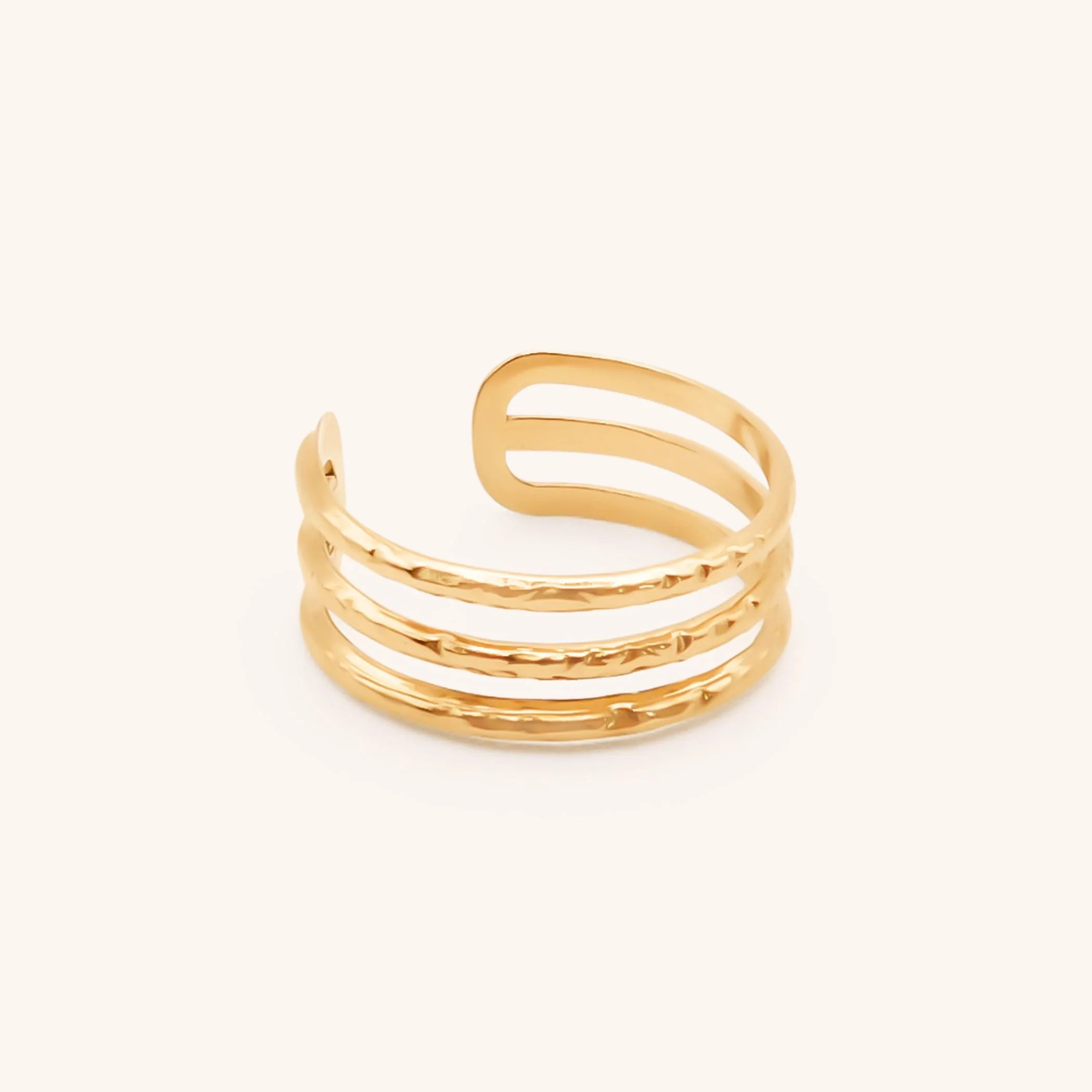 Triple Band Ring, Gold - Image 2