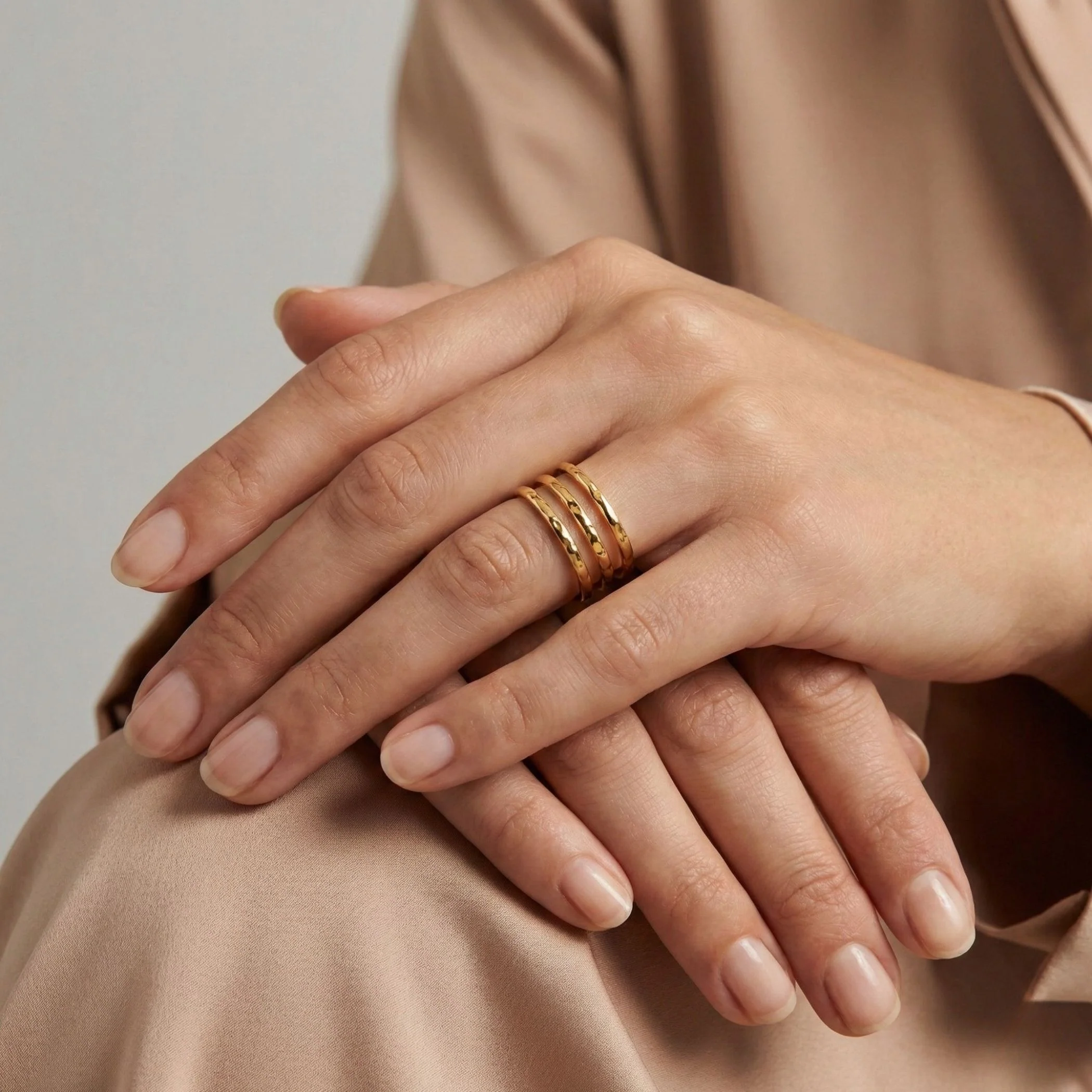 Triple Band Ring, Gold - Image 3